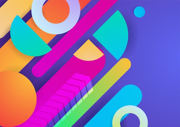 Modern colorful blue abstract geometric background Tech with square triangle circle and geometric shapes Vector abstract graphic design banner pattern background template