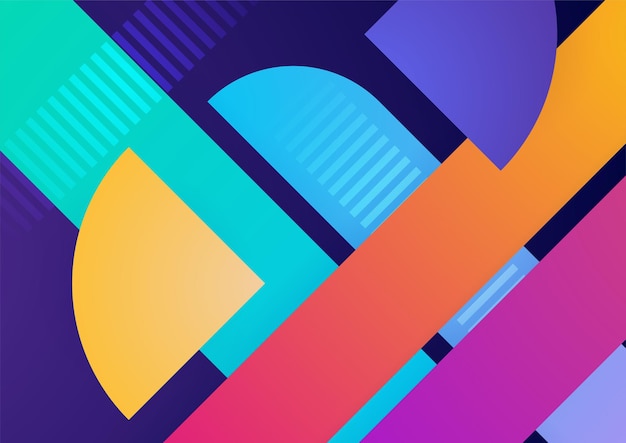 Modern colorful blue abstract geometric background Tech with square triangle circle and geometric shapes Vector abstract graphic design banner pattern background template