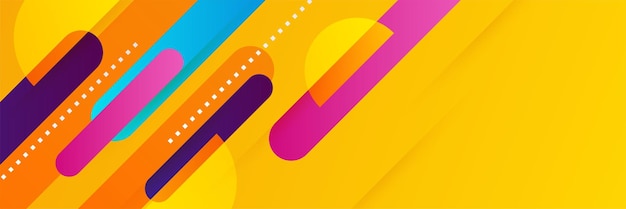 Modern colorful blue orange purple red gradient abstract geometric memphis banner background design Abstract background with line square triangle dots halftone and circle Vector illustration