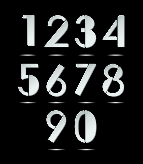modern colorful numbers set.