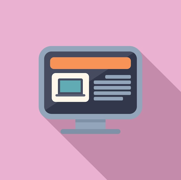 Modern computer icon on pink background