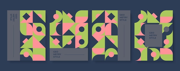 modern cover design template with memphis style elements