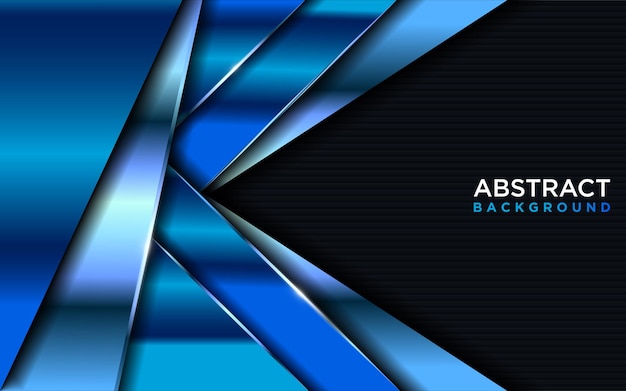 Modern Dark Background with Shinny Blue Gradient Shape and Lines Combination. Graphic Design Element.