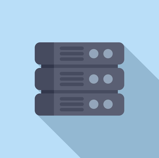 Modern data center servers flat icon