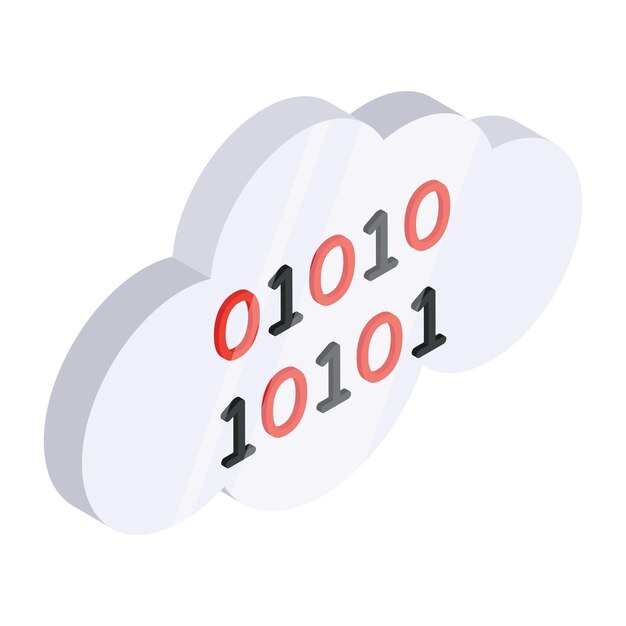 Modern design icon of cloud binary data