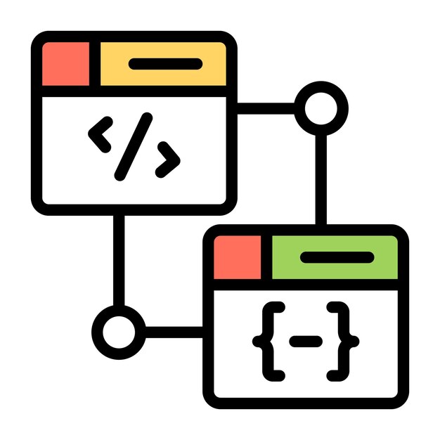 Modern design icon of coding