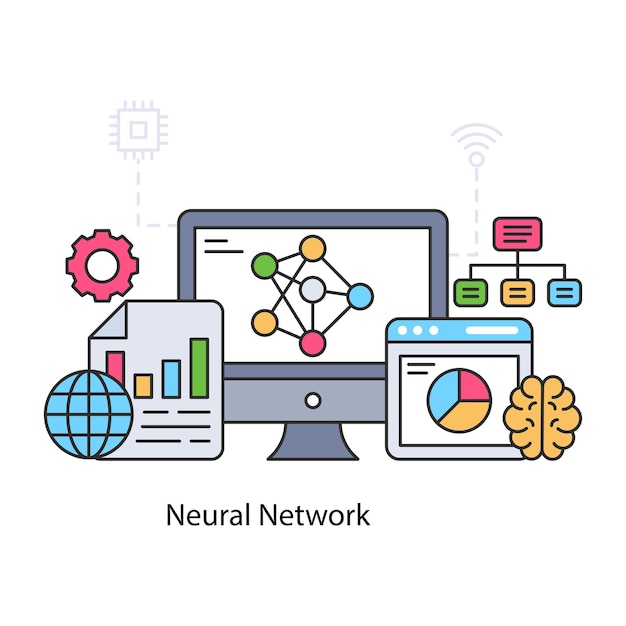 Modern design icon of network technology