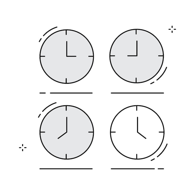 Modern Digital Timezone Clock Vector Icon Design