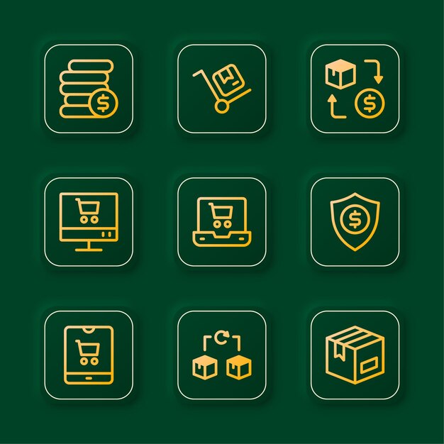 modern ecommerce interface buttons icons design