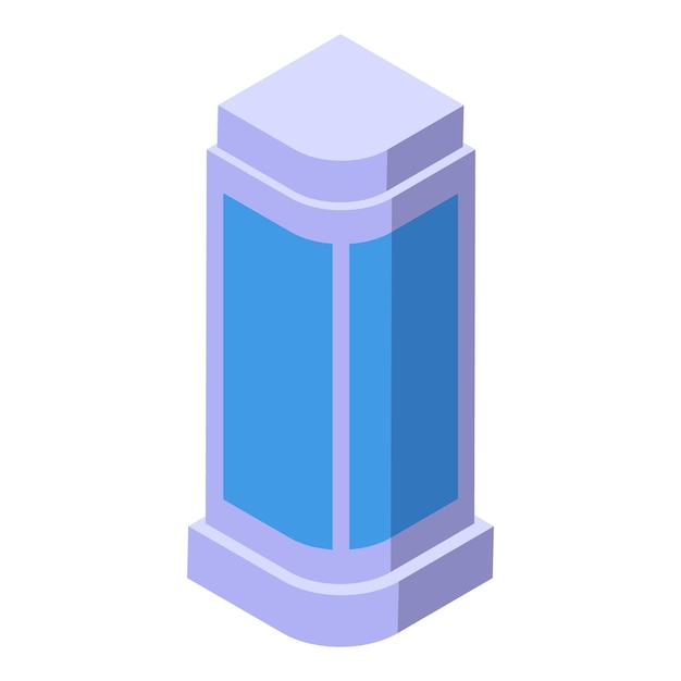 Modern elevator shaft isometric icon representing building transportation