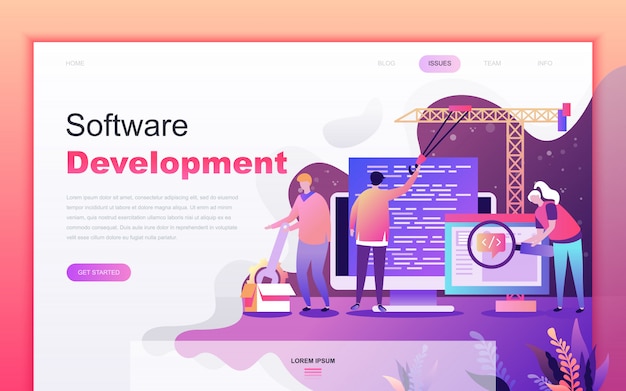 Modern flat cartoon of Software Development
