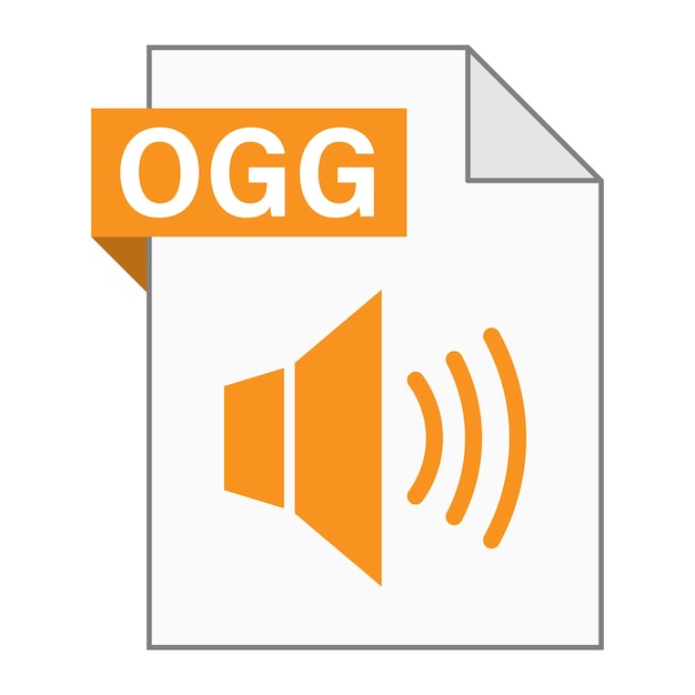 Modern flat design of OGG file icon for web