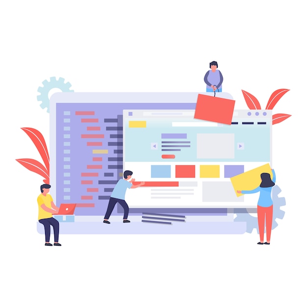 Modern Flat Web Builder Illustration