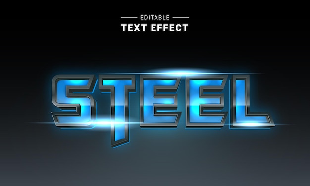 Modern Futuristic 3D Metallic Text Effect
