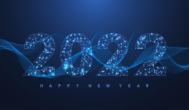 Modern futuristic technology template for merry christmas and happy new year  with connected lines a...