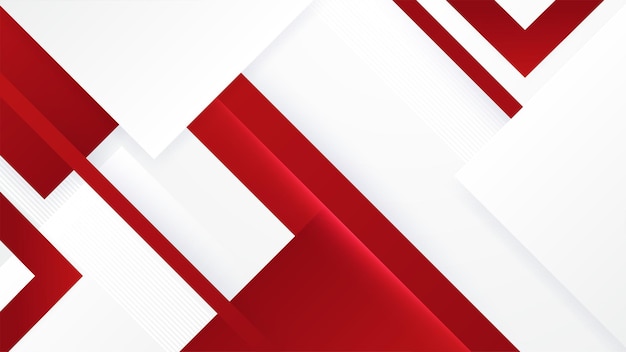 Modern geometric abstract red and white background