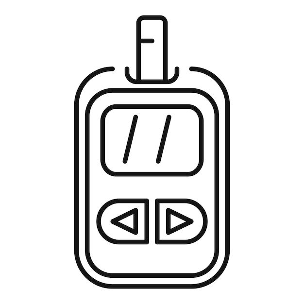 Modern glucometer icon Outline modern glucometer vector icon for web design isolated on white background