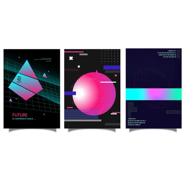 modern gradient poster background vector set minimalist style cover template with monotone perspect