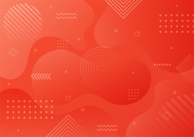 modern gradient red abstract geometric shape. memphis style background.