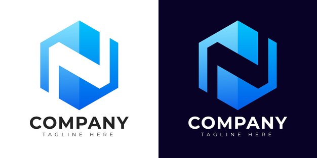Modern gradient style letter n logo template