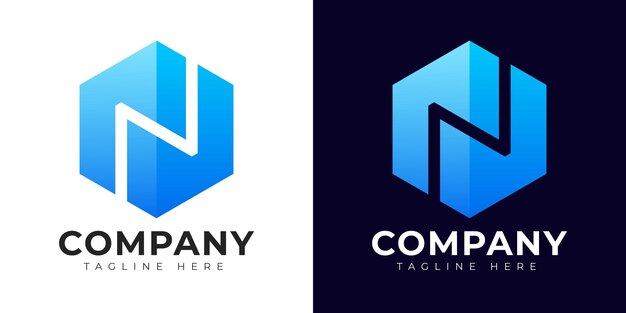 Modern gradient style letter n logo template