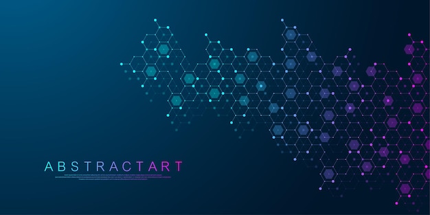 Modern health care or medical background design with hexagon shapes for medicine science chemistry