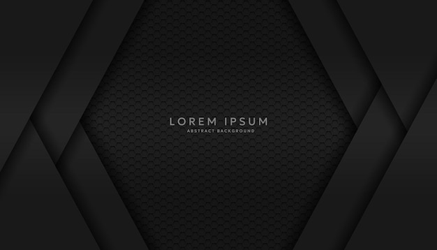 modern hexagonal black material texture background overlaid with black paper