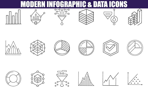 modern infographic data icons charts graphs diagrams analysis