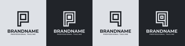 Modern Initials PO and QO Logo suitable for business with PO OP QO or OQ initials