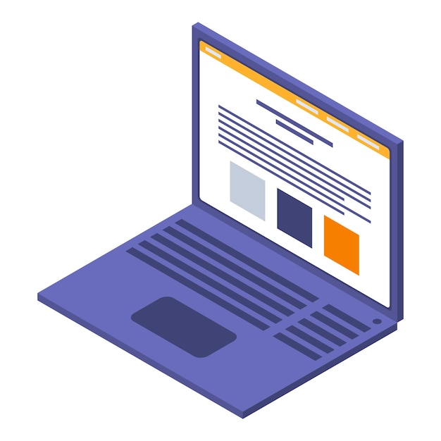 Modern laptop icon Isometric of modern laptop vector icon for web design isolated on white background