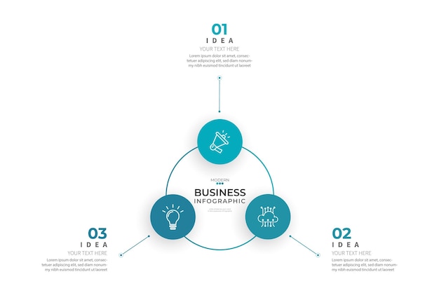 modern minimalist elegant clean circular steps editable infographic design template vector