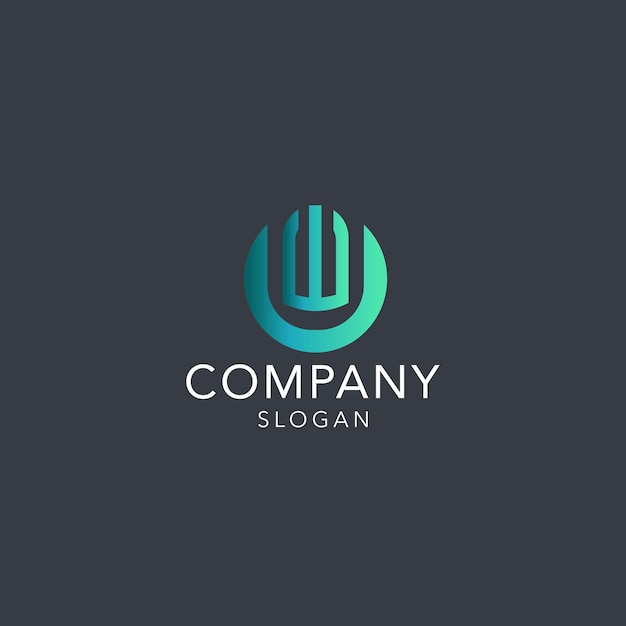 Modern monogram initial letter uw logo design template