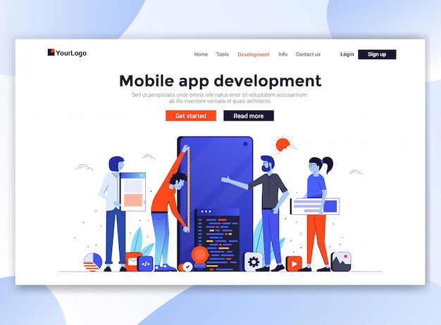  Modern  of website template - Mobile app development