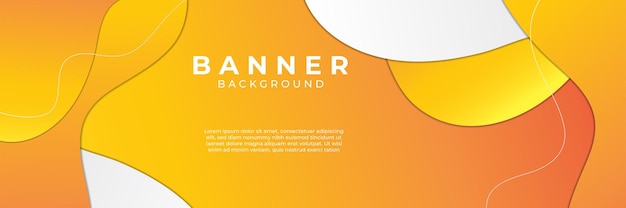Modern orange yellow abstract banner background