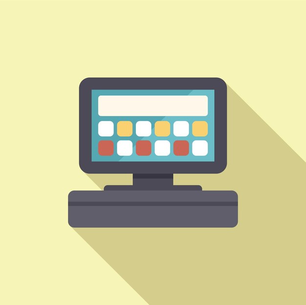 Modern pos terminal with blank screen accepting contactless payment