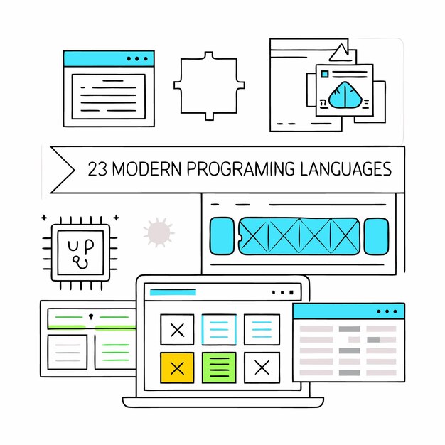 Modern Programming Languages in Action Displaying Code and Development Tools