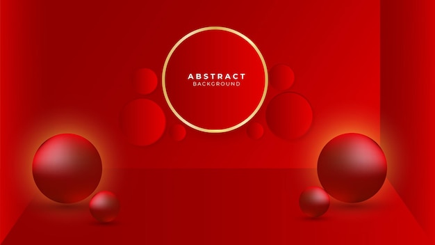 modern red and gold luxury abstract background