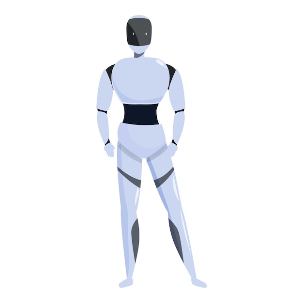 Modern robot posing with legs apart