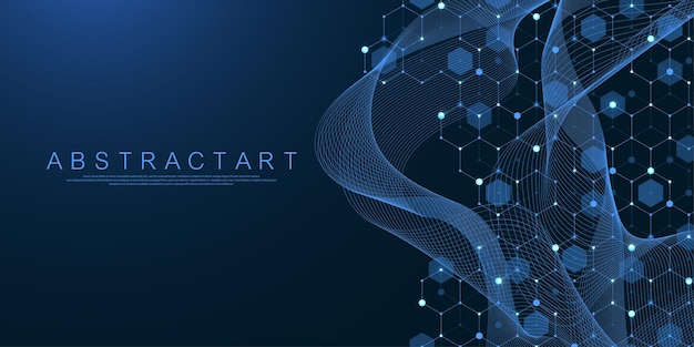 Modern scientific abstract background with hexagon shapes