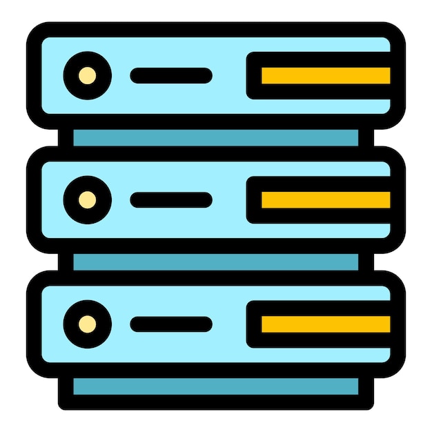 modern server icon outline modern server vector icon color flat isolated