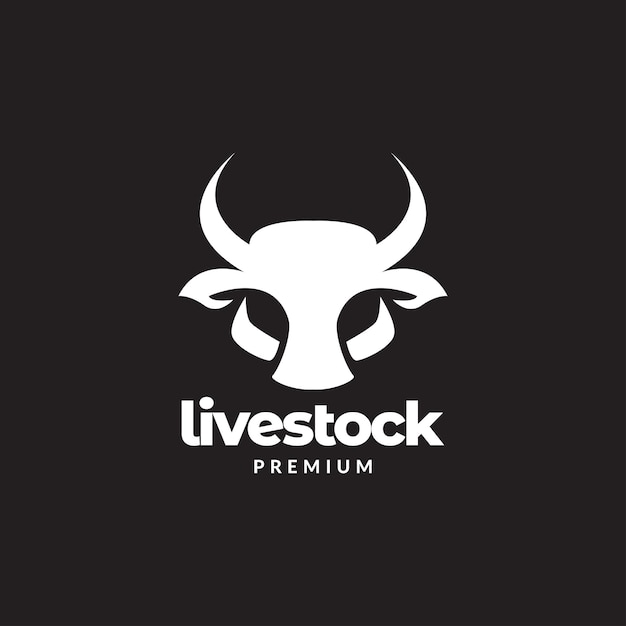 Modern shape head cow logo design vector graphic symbol icon illustration creative idea