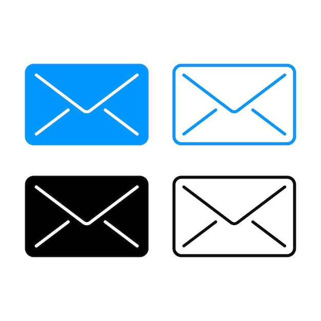 Modern Style Mail Symbol Blue And Black