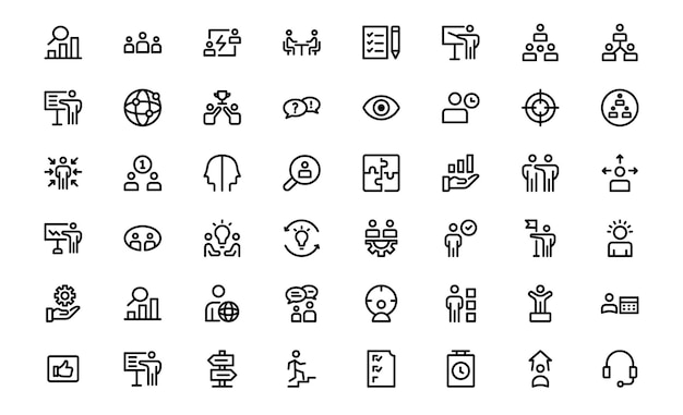 Modern Teamwork Icon Set Professional and Minimalist Vectors for Collaboration Team Building