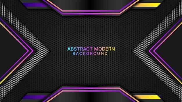 Modern tech inspired abstract Background with colorful Gradient lines and hexagonal pattern