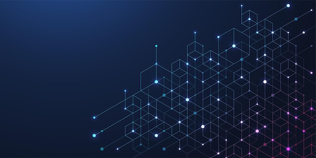 modern technology vector illustration with square grid