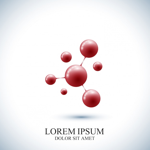 Modern template 3D model molecule