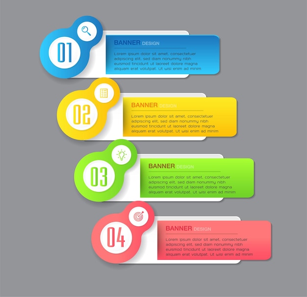 modern text box template infographics banner