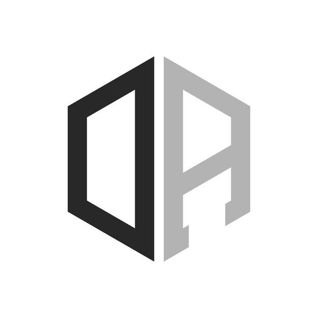 Modern Unique Hexagon Letter DA Logo Design Template Elegant initial DA Letter Logo Concept
