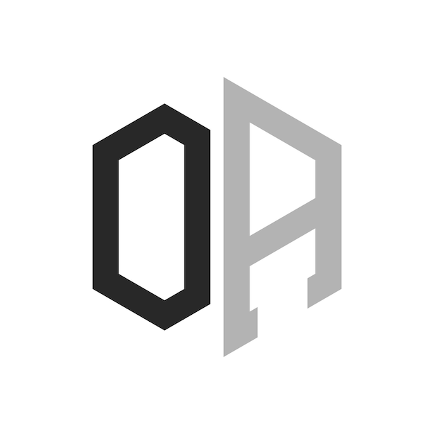Modern Unique Hexagon Letter OA Logo Design Template Elegant initial OA Letter Logo Concept