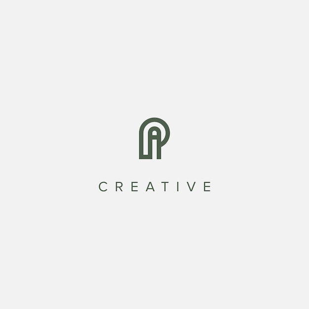 Modern unique letter PI IP logo design template vector
